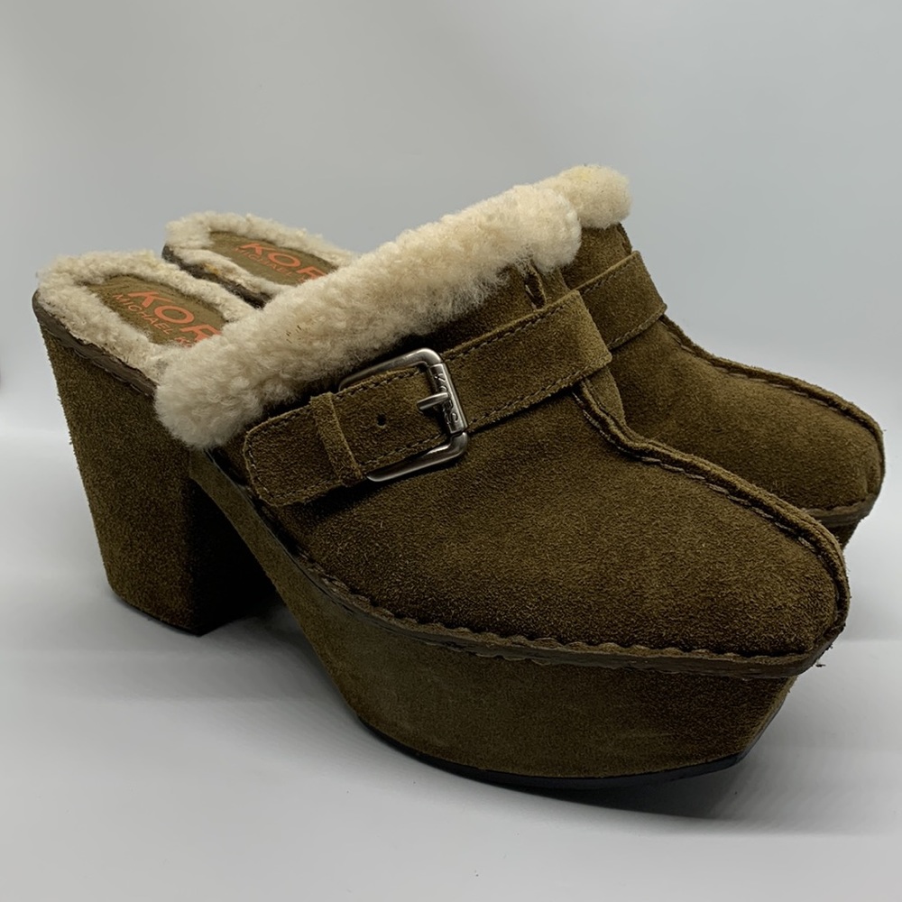 Kors Michael Kors | size 6.5 | buckled faux fur clogs